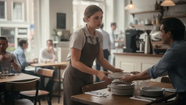 Waarom je de serveerster helpen met afruimen eigenlijk onaardig is